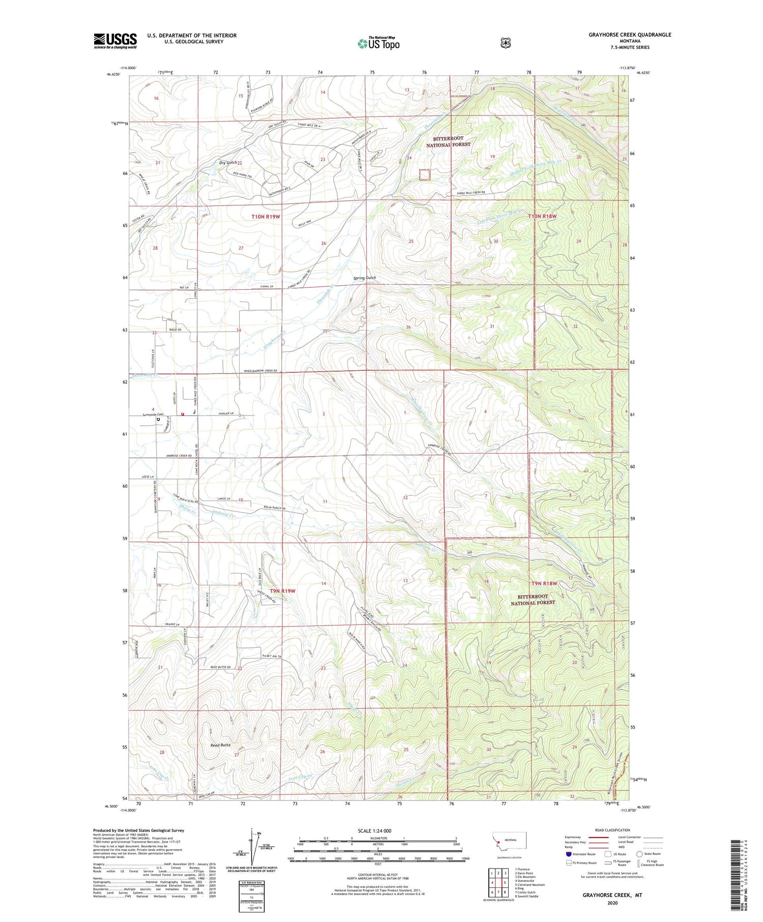 Grayhorse Creek Montana US Topo Map Image