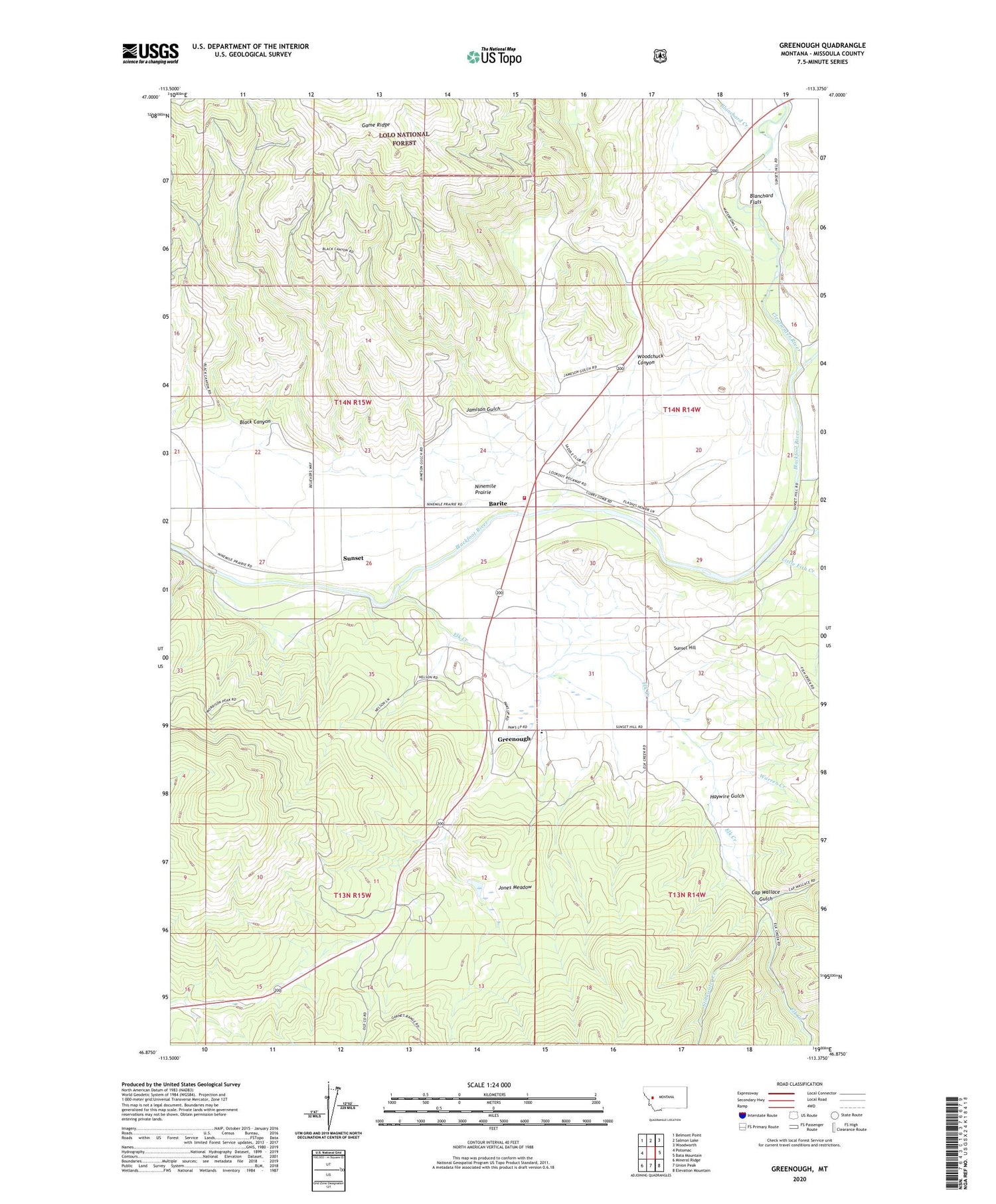 Greenough Montana US Topo Map Image