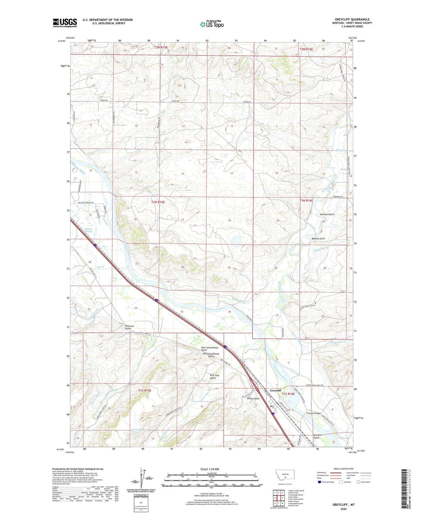Greycliff Montana US Topo Map Image