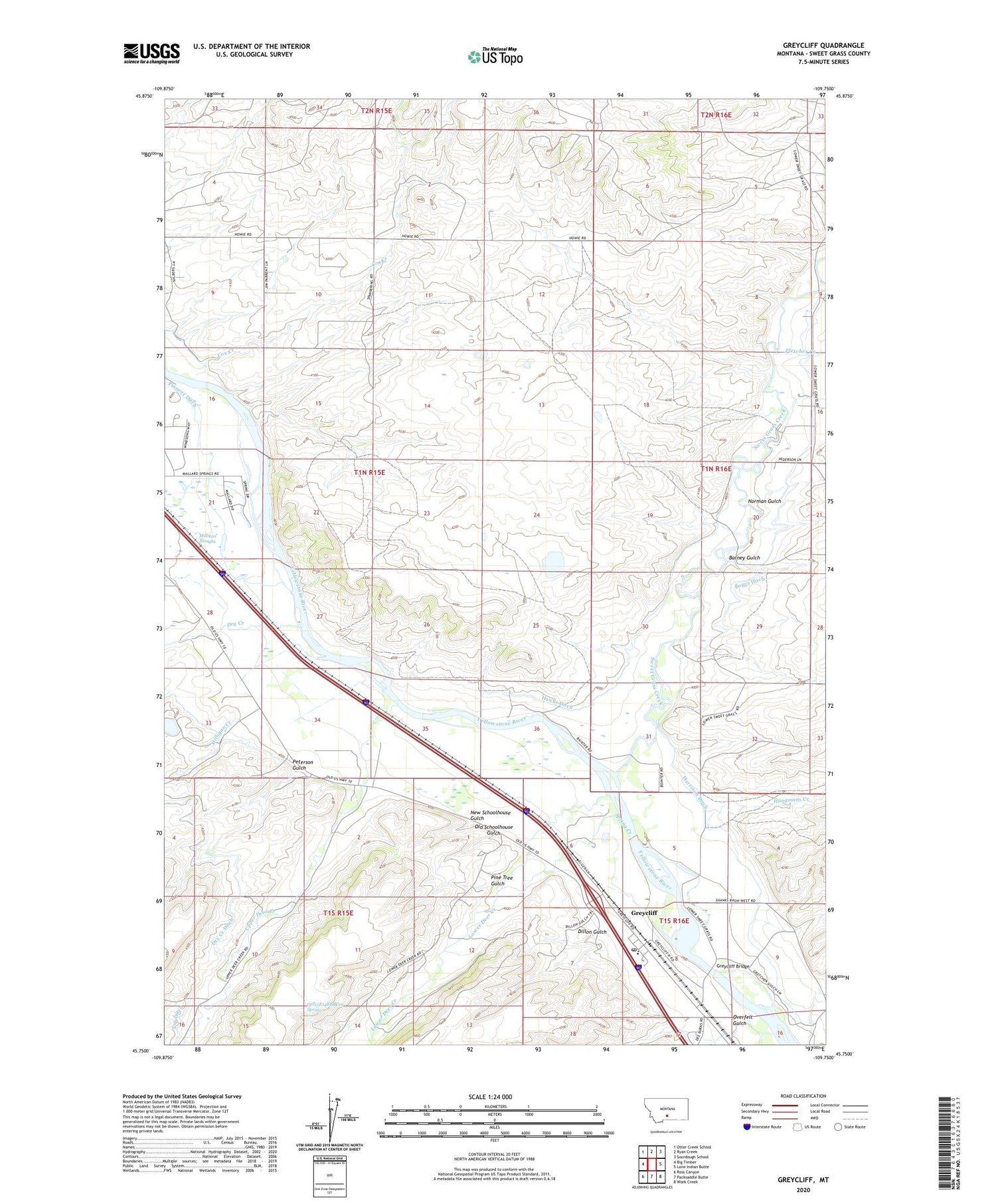 Greycliff Montana US Topo Map Image