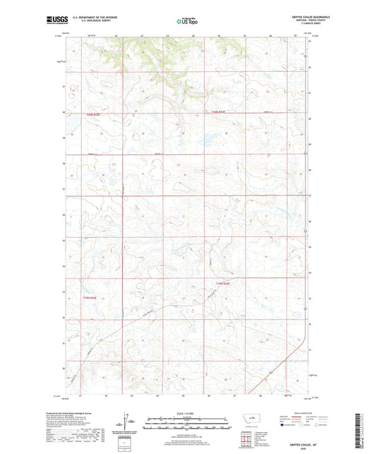 Griffee Coulee Montana US Topo Map Image