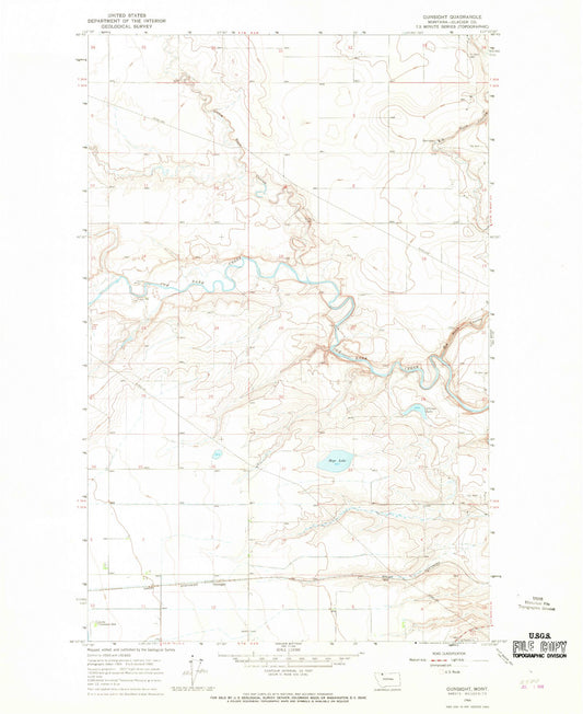 Classic USGS Gunsight Montana 7.5'x7.5' Topo Map Image