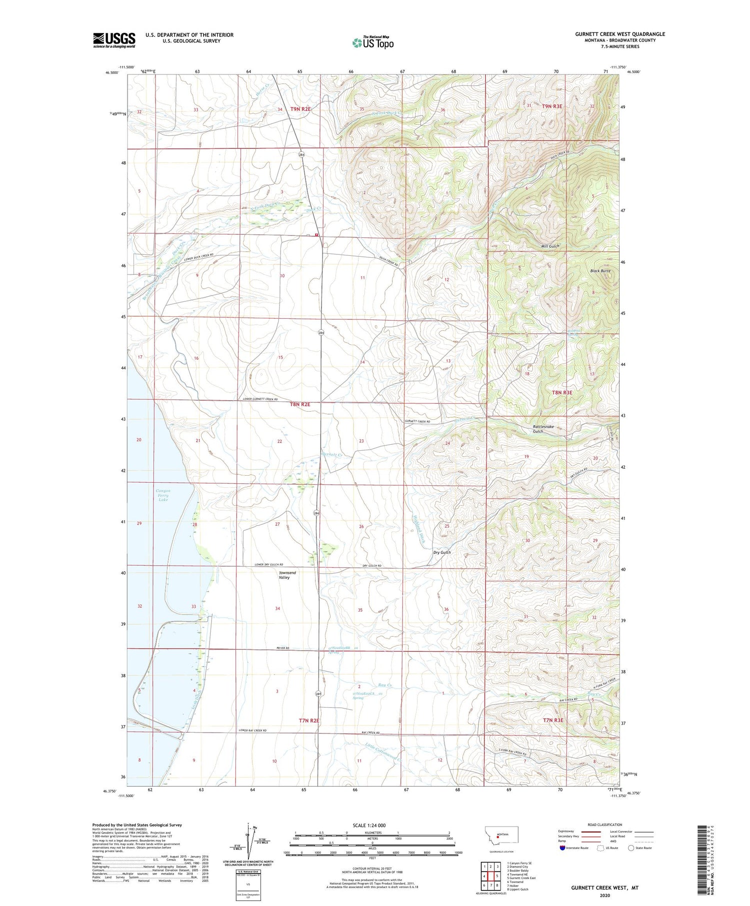 Gurnett Creek West Montana US Topo Map Image