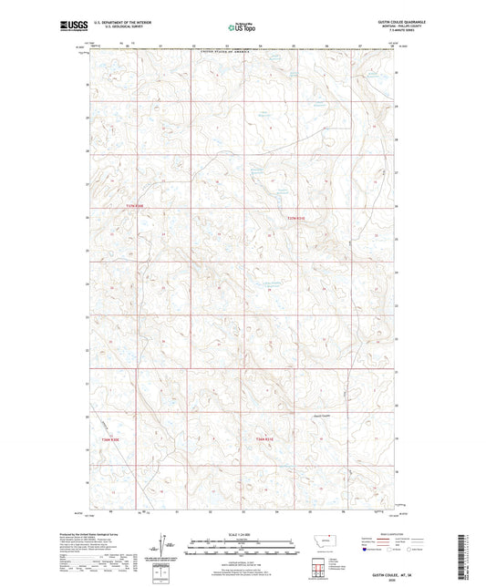 Gustin Coulee Montana US Topo Map Image