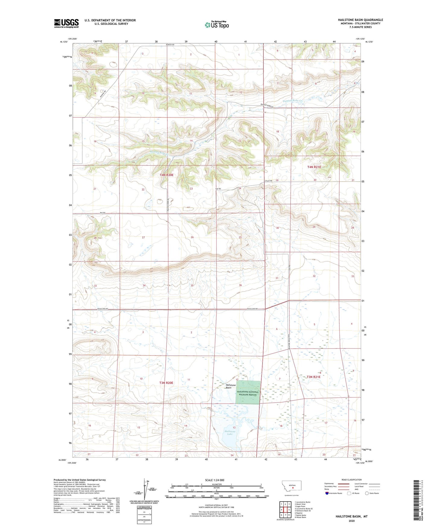 Hailstone Basin Montana US Topo Map Image