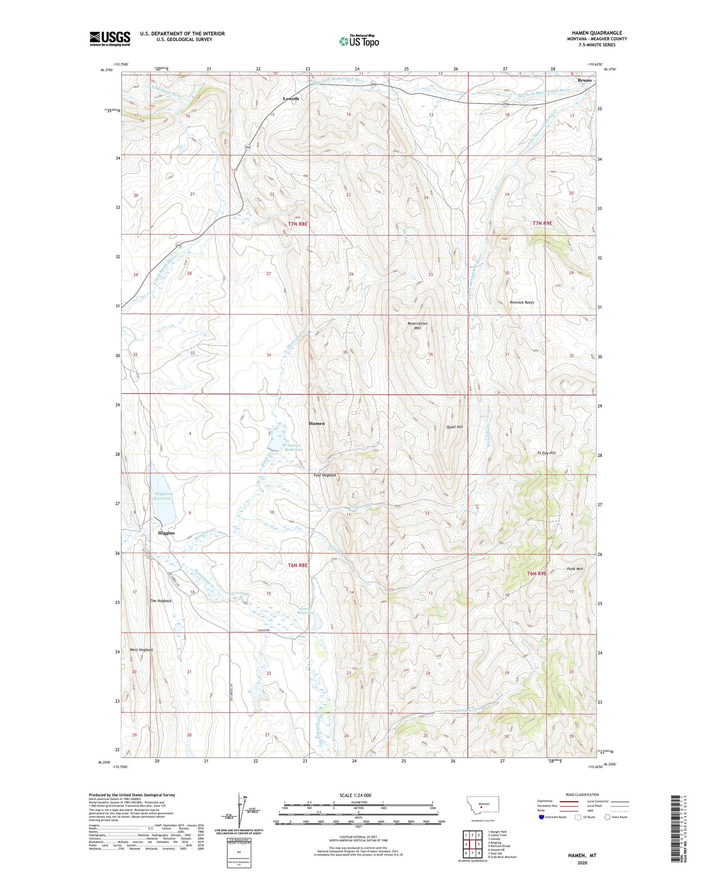 Hamen Montana US Topo Map Image