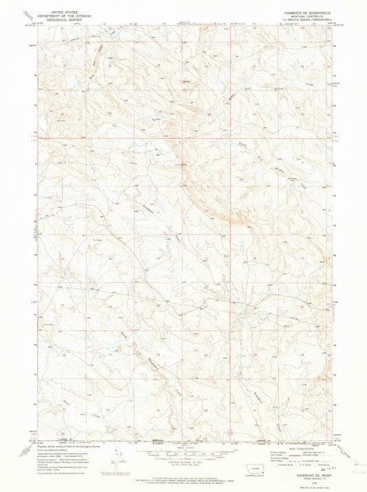 Classic USGS Hammond SE Montana 7.5'x7.5' Topo Map Image