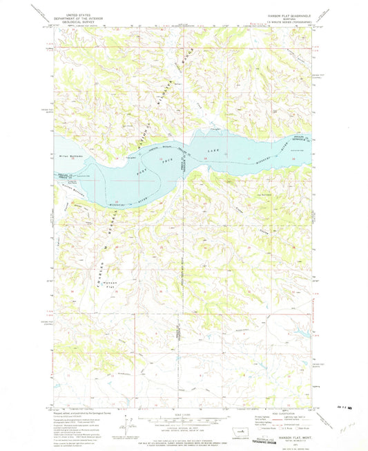 Classic USGS Hanson Flat Montana 7.5'x7.5' Topo Map Image