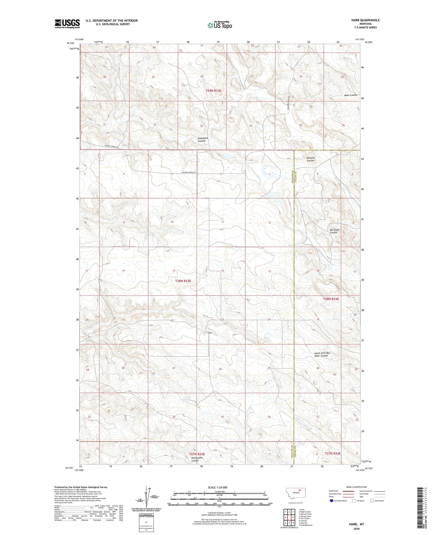 Harb Montana US Topo Map Image