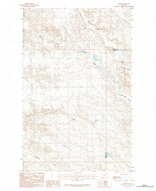 Classic USGS Harb Montana 7.5'x7.5' Topo Map Image