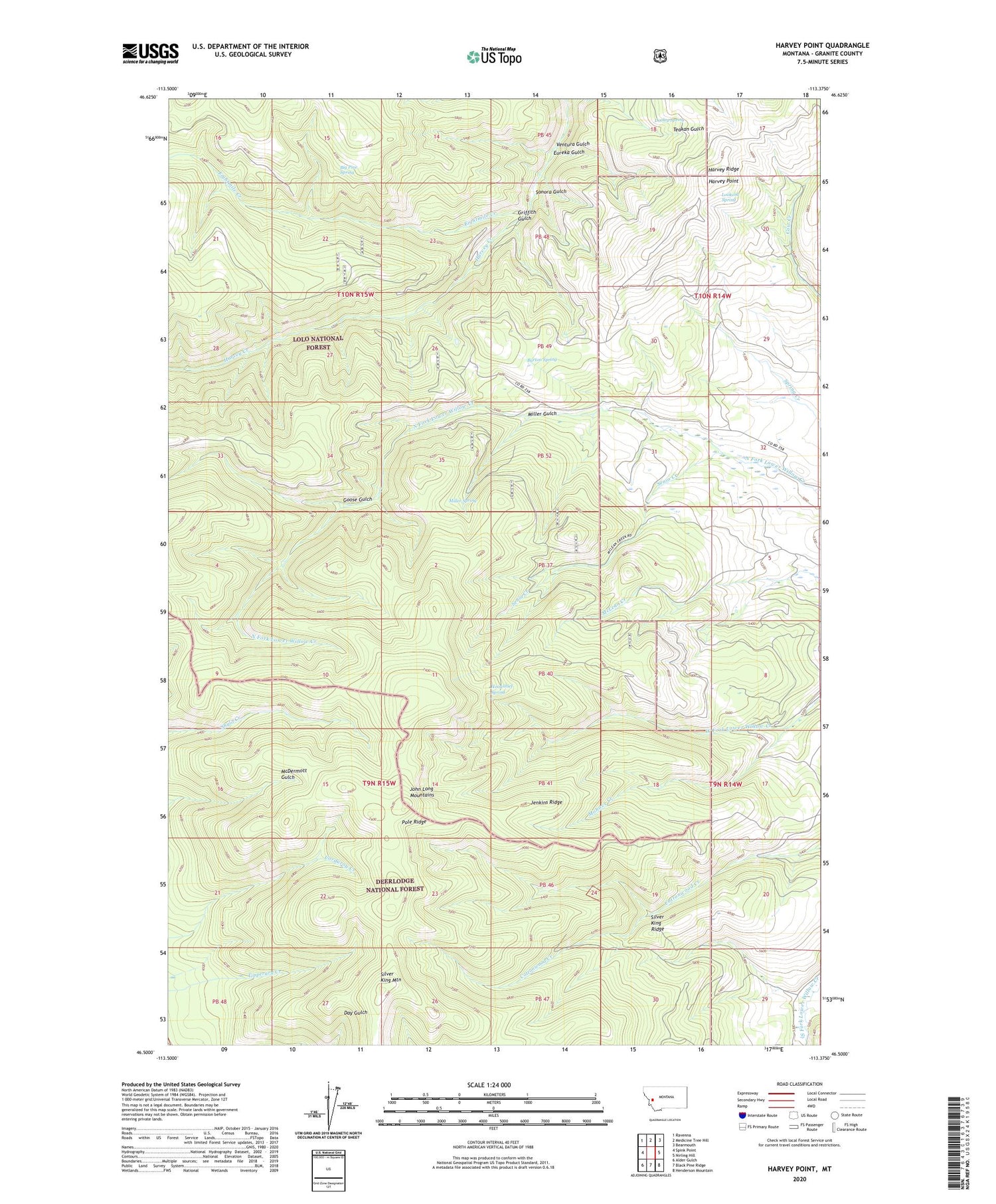 Harvey Point Montana US Topo Map Image