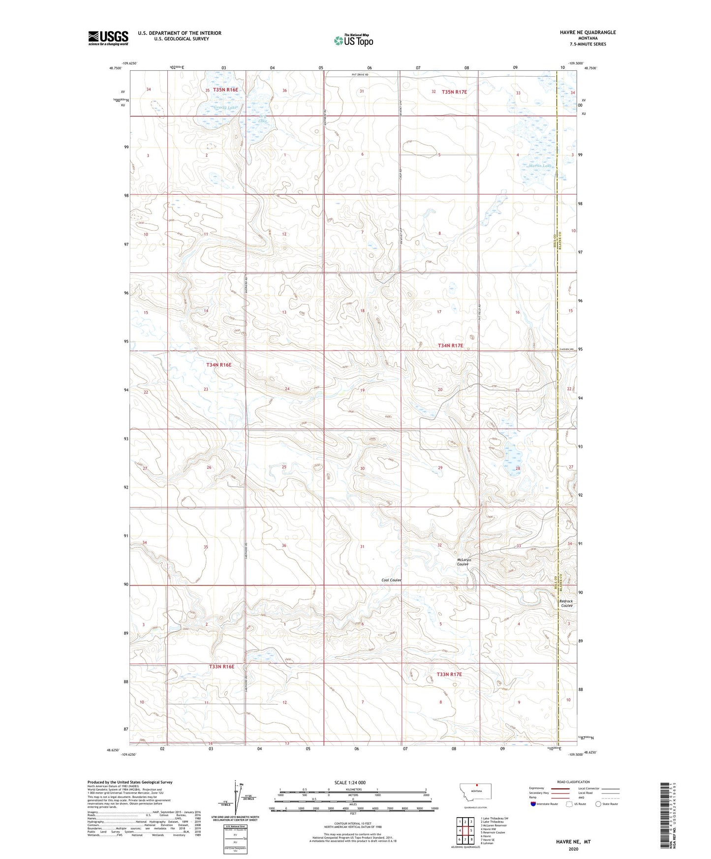 Havre NE Montana US Topo Map Image