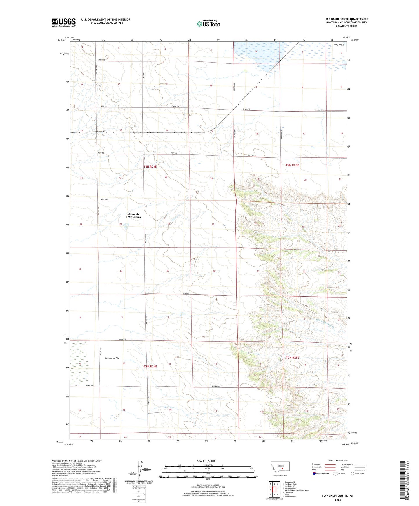 Hay Basin South Montana US Topo Map Image