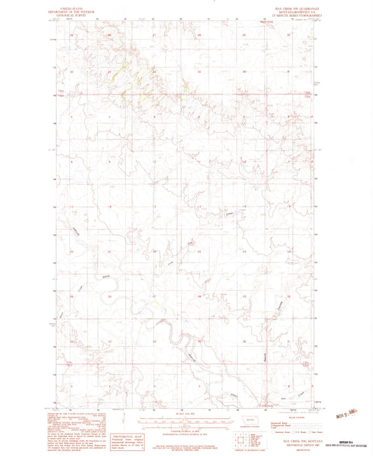 Classic USGS Hay Creek NW Montana 7.5'x7.5' Topo Map Image