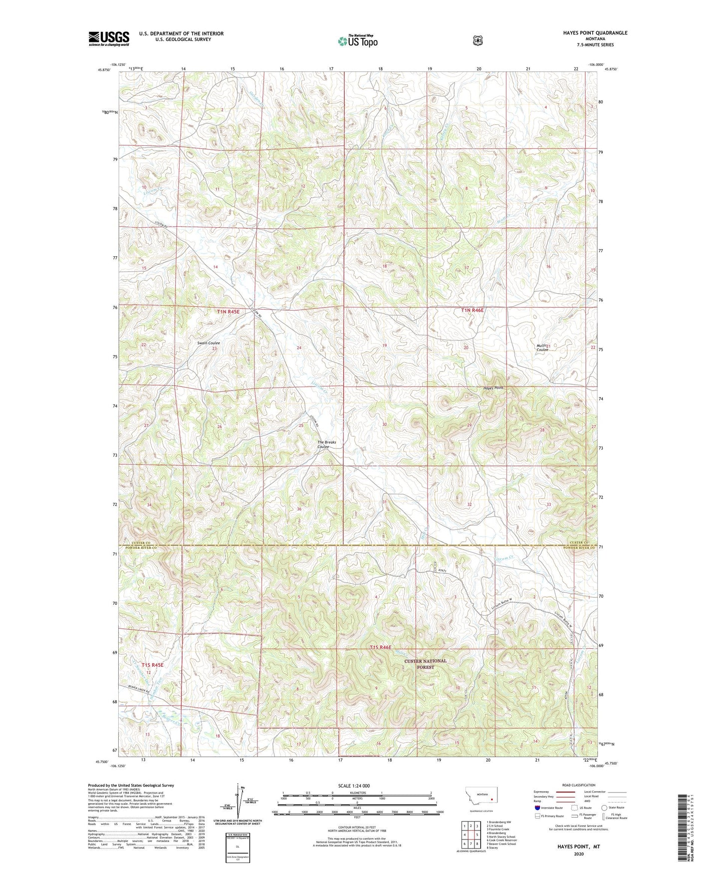 Hayes Point Montana US Topo Map Image