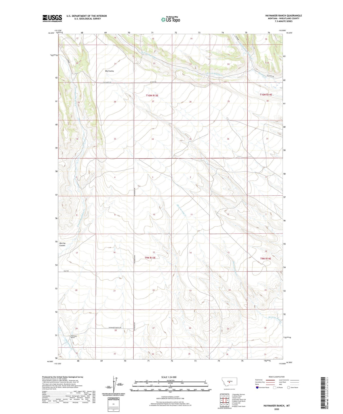 Haymaker Ranch Montana US Topo Map Image