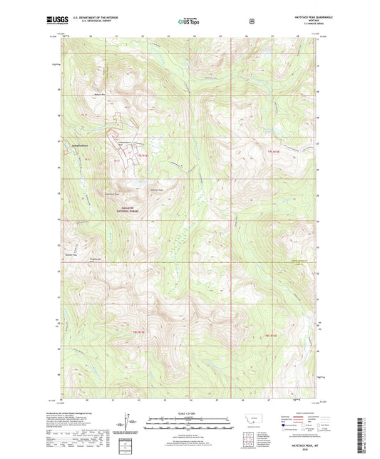 Haystack Peak Montana US Topo Map Image