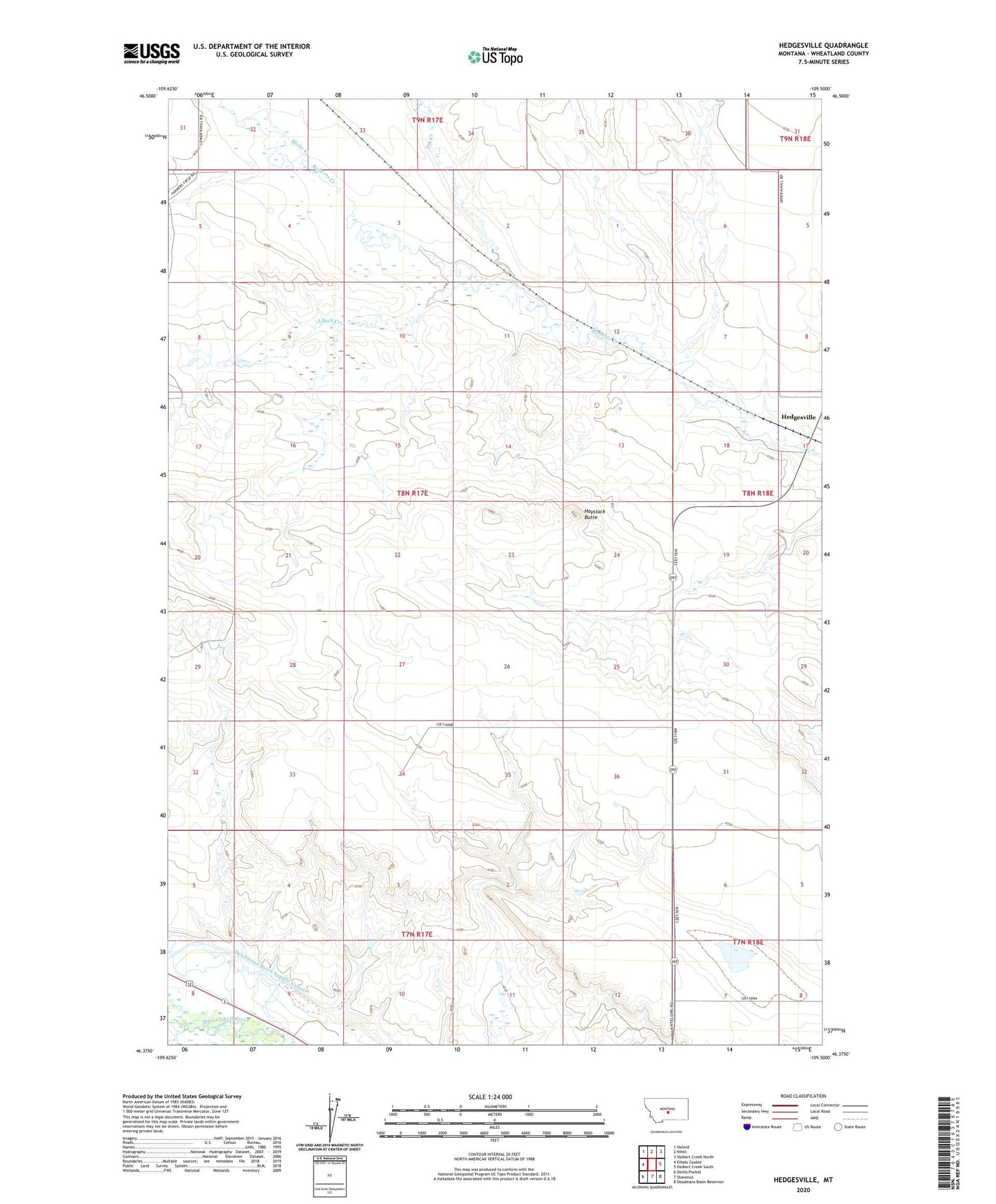 Hedgesville Montana US Topo Map Image