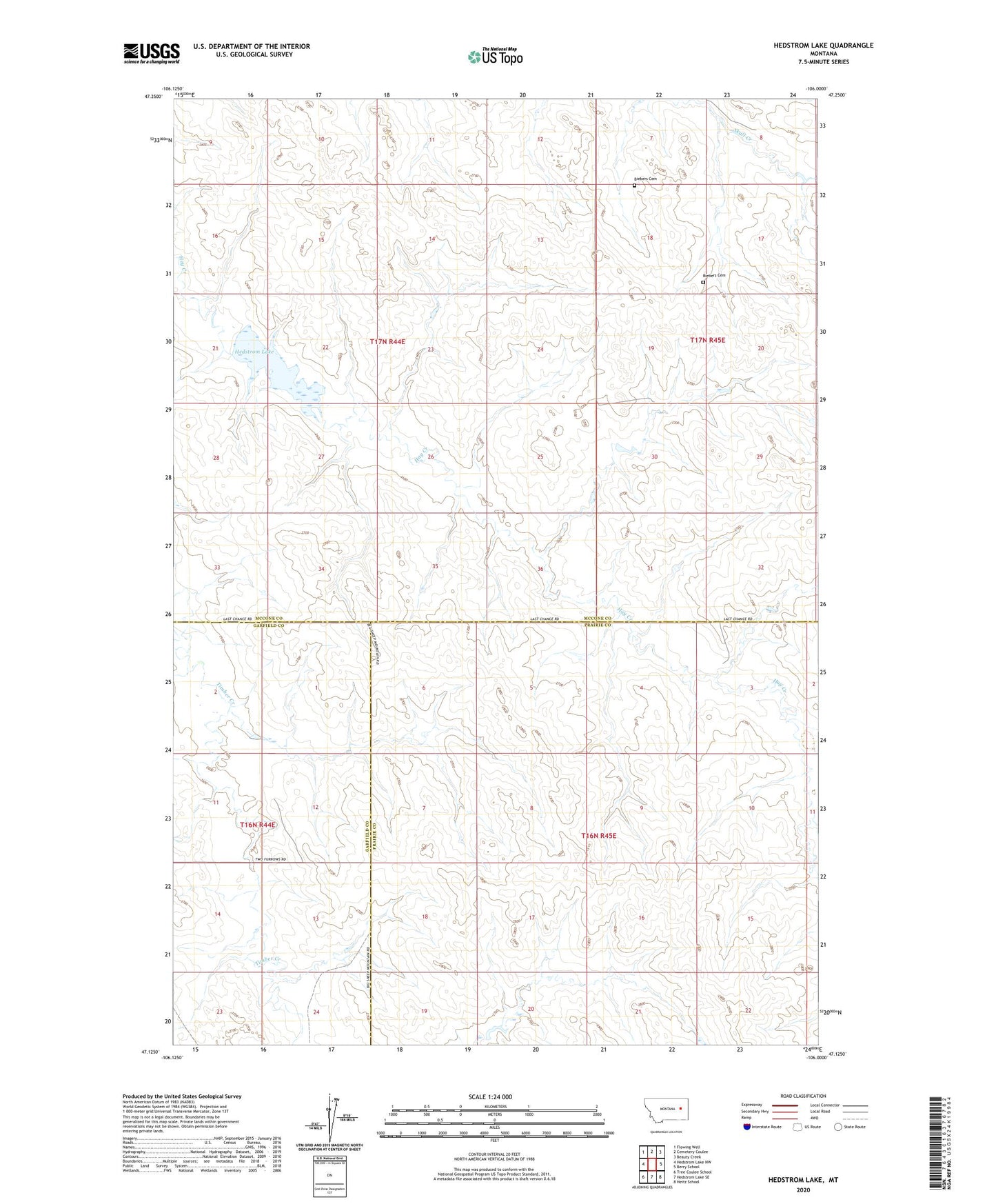 Hedstrom Lake Montana US Topo Map Image