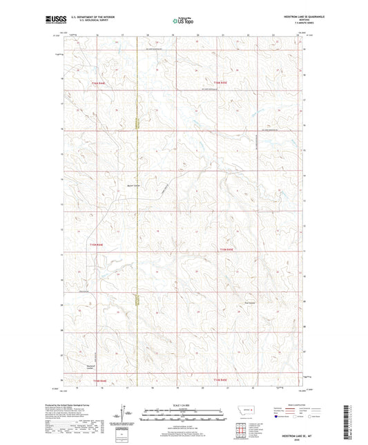 Hedstrom Lake SE Montana US Topo Map Image