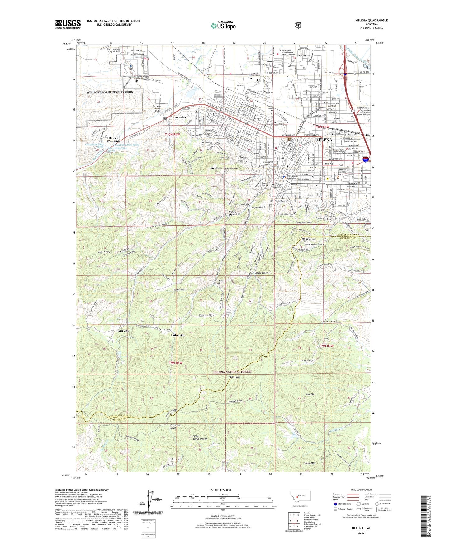 Helena Montana US Topo Map Image