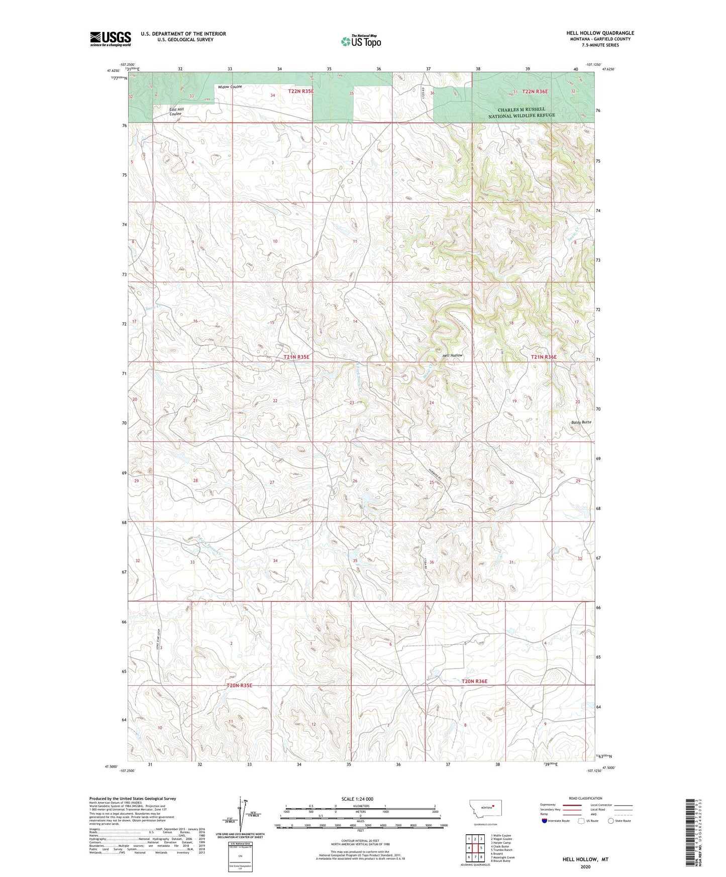 Hell Hollow Montana US Topo Map Image