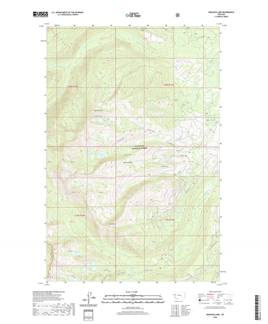 Hemlock Lake Montana US Topo Map Image