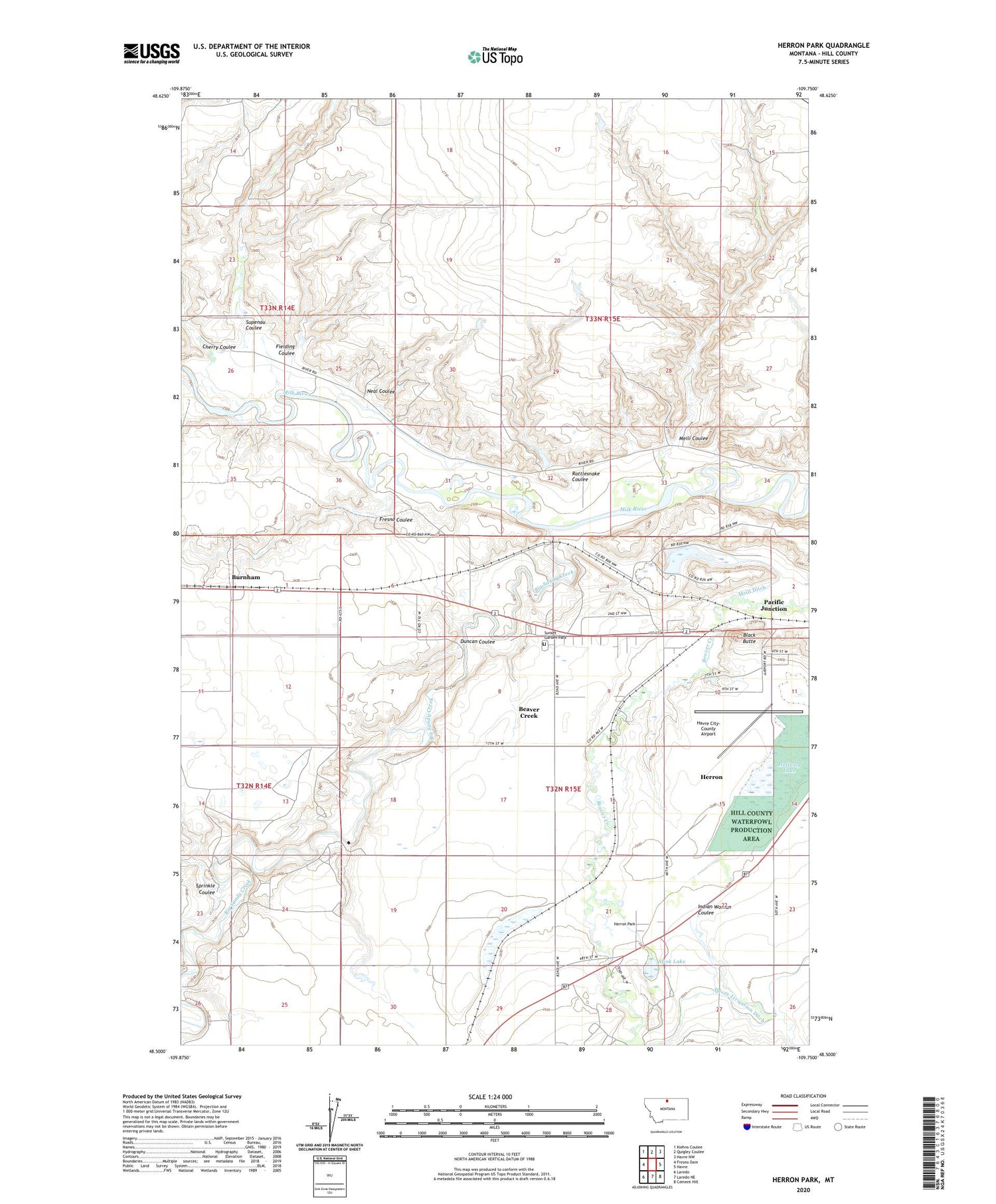 Herron Park Montana US Topo Map Image
