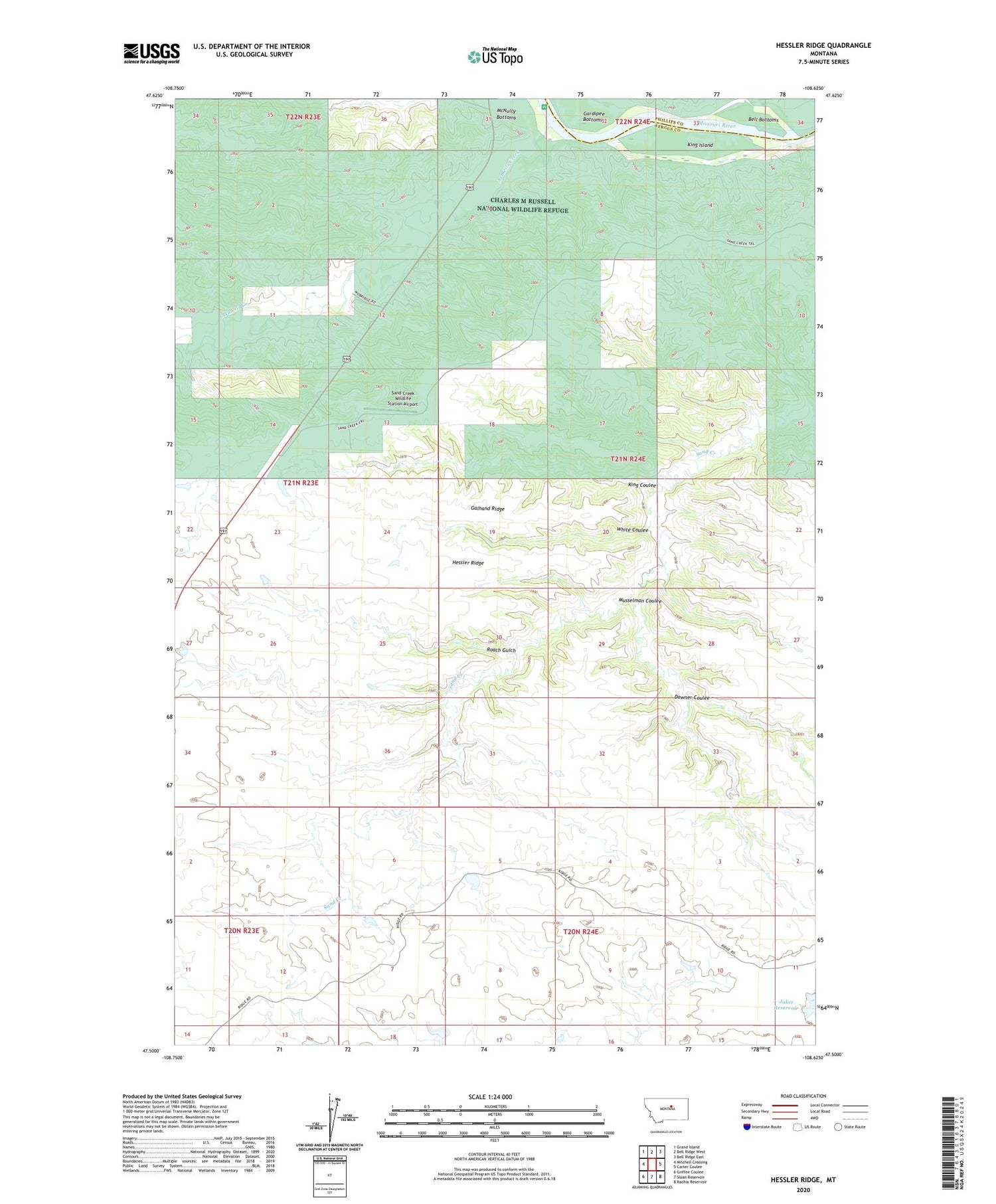 Hessler Ridge Montana US Topo Map Image