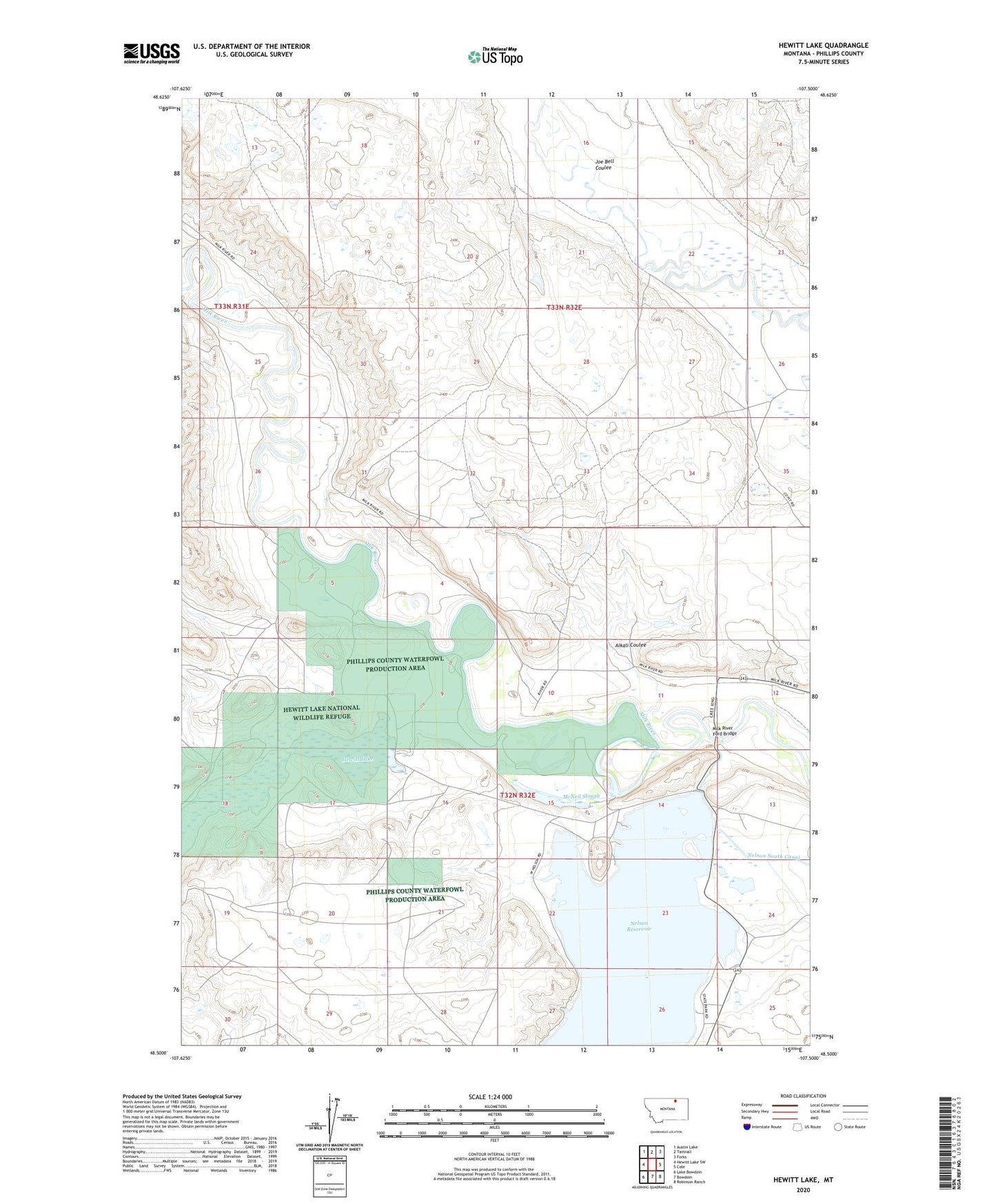 Hewitt Lake Montana US Topo Map Image