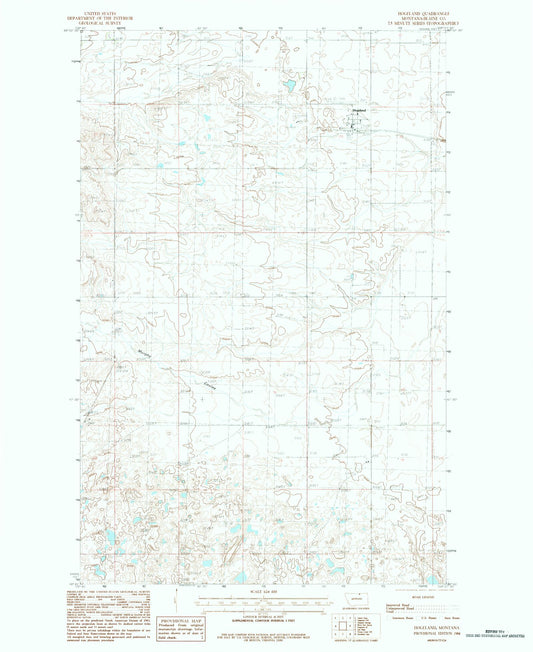 Classic USGS Hogeland Montana 7.5'x7.5' Topo Map Image