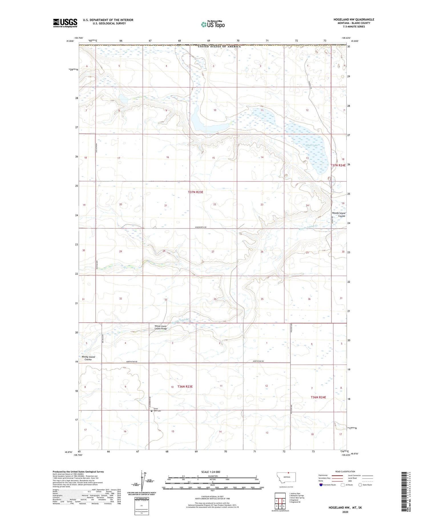 Hogeland NW Montana US Topo Map Image