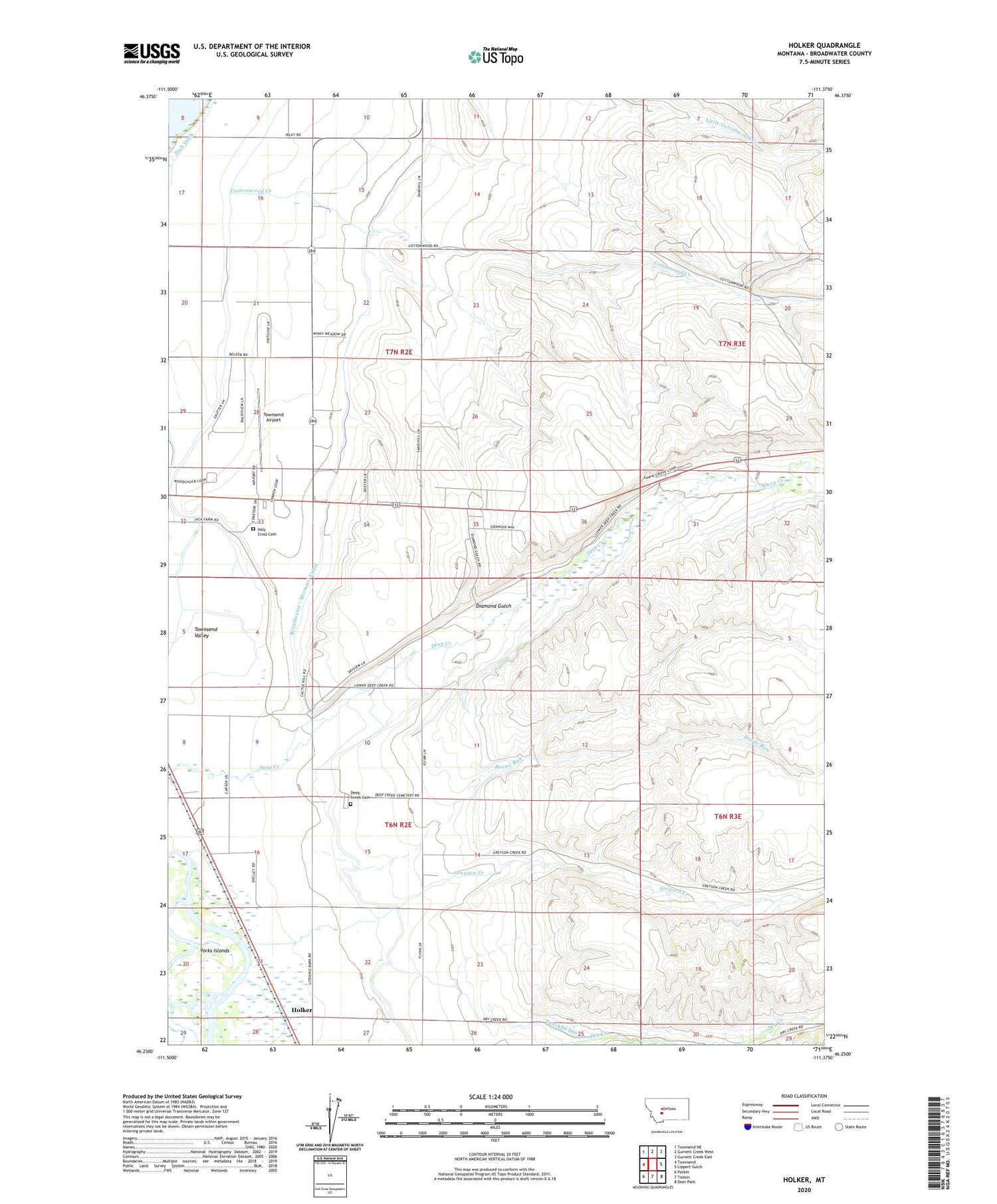 Holker Montana US Topo Map Image