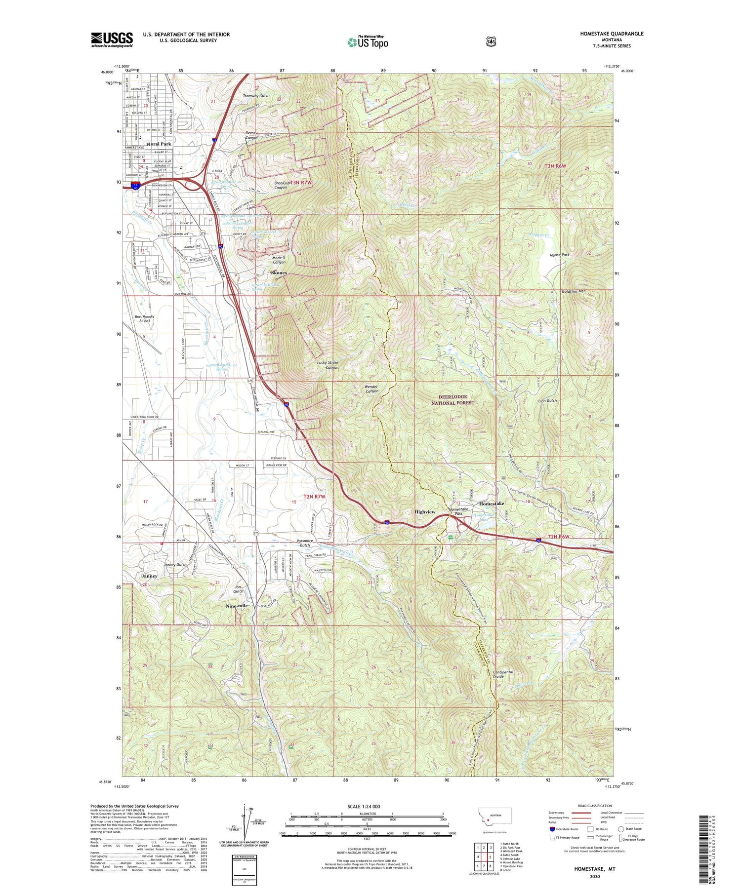 Homestake Montana US Topo Map Image