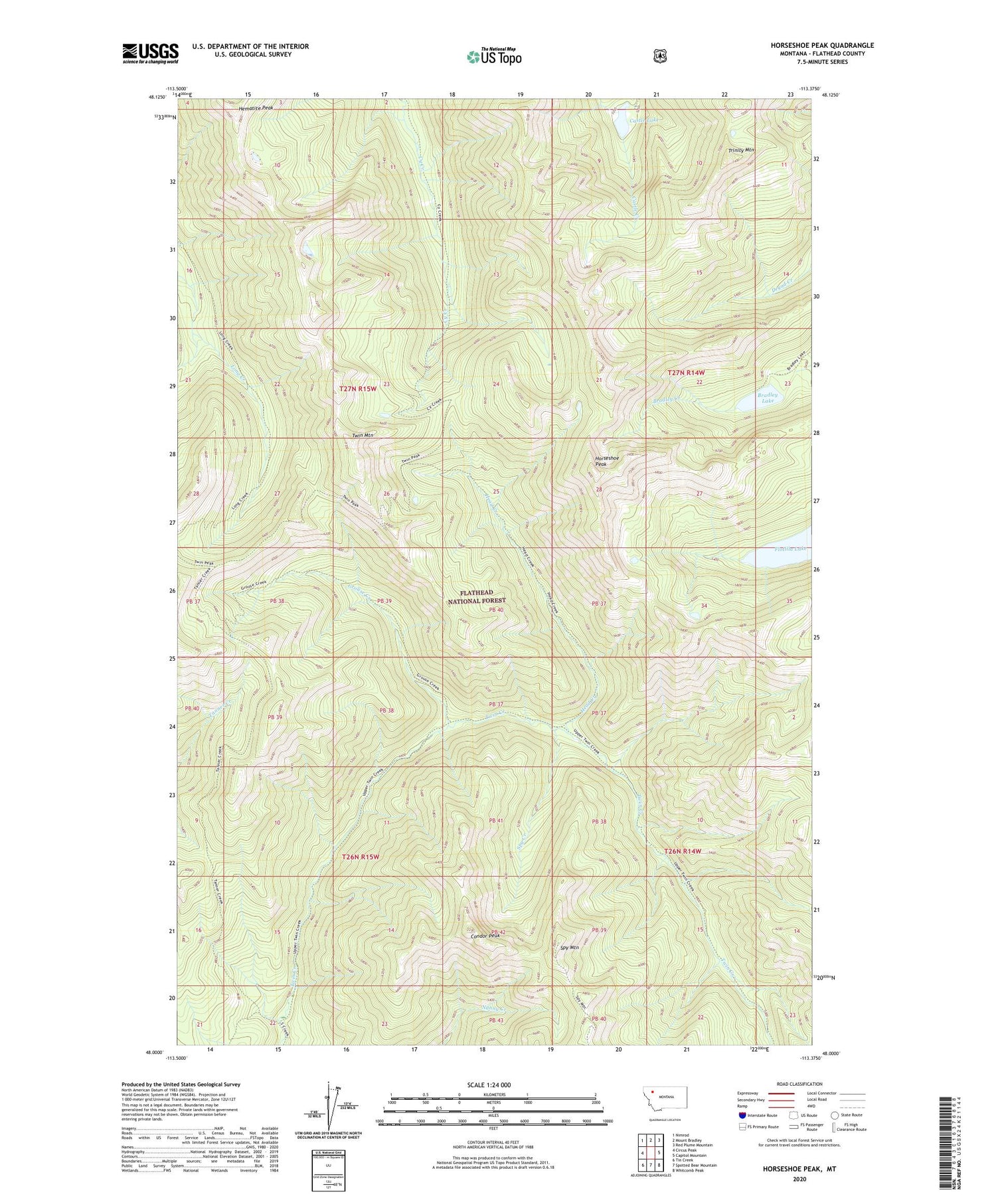Horseshoe Peak Montana US Topo Map Image