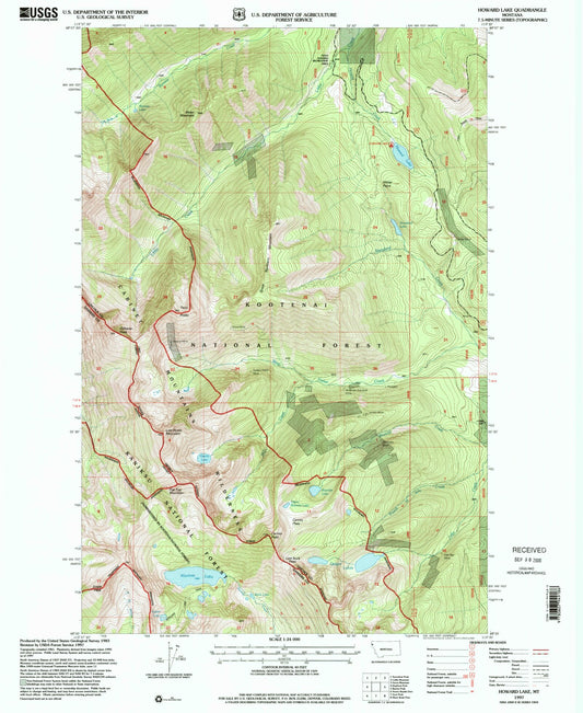 Classic USGS Howard Lake Montana 7.5'x7.5' Topo Map Image