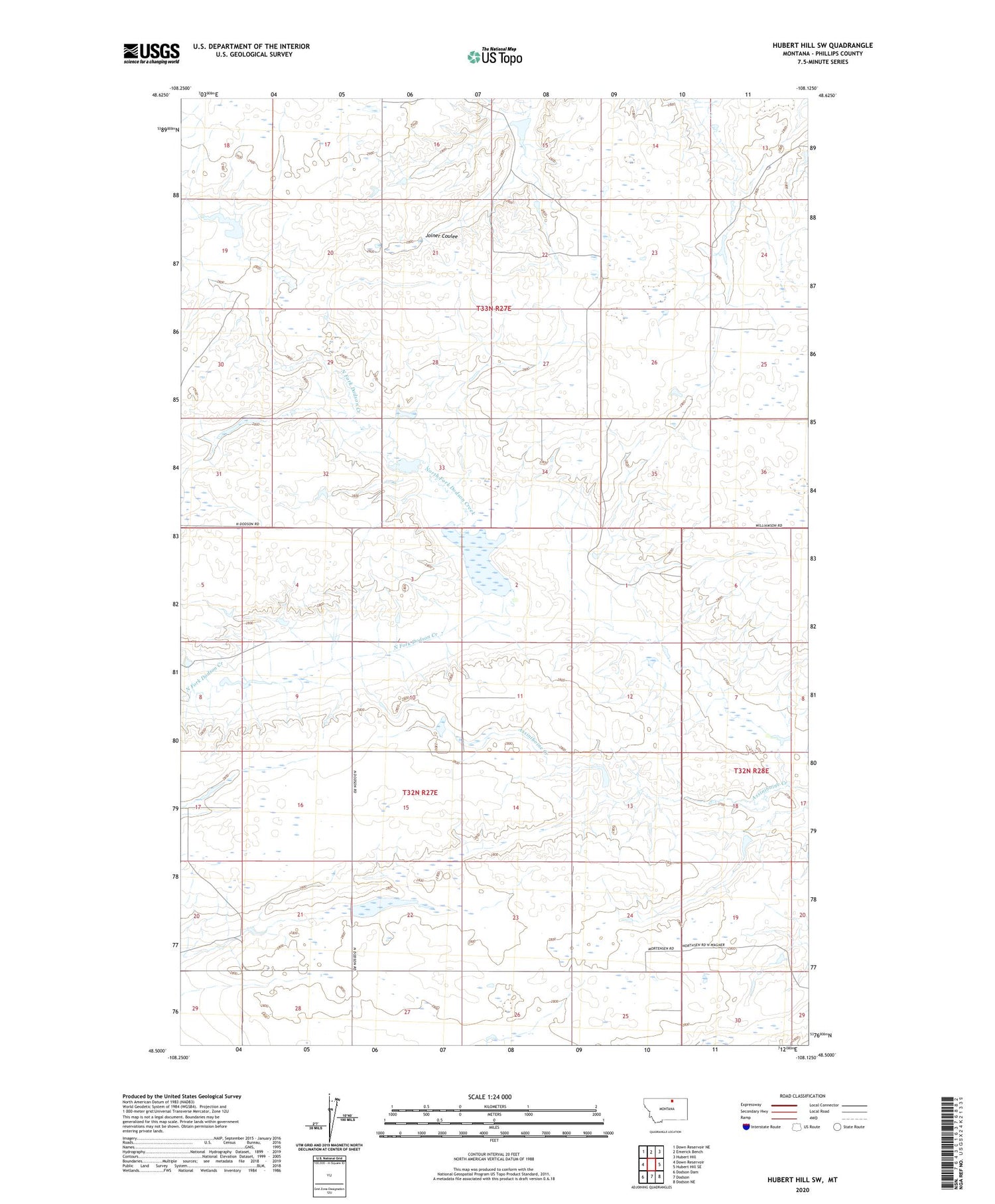 Hubert Hill SW Montana US Topo Map Image
