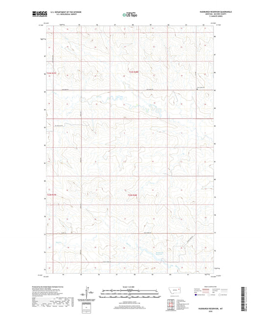 Hudiburgh Reservoir Montana US Topo Map Image