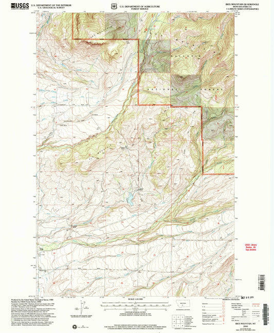 Classic USGS Ibex Mountain Montana 7.5'x7.5' Topo Map Image