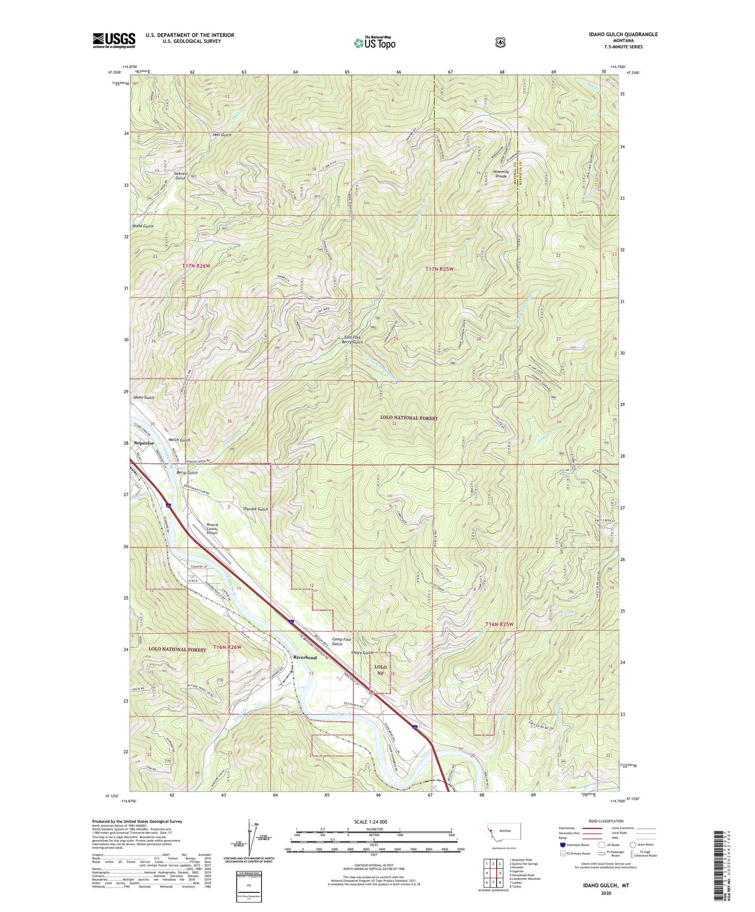 Idaho Gulch Montana US Topo Map Image
