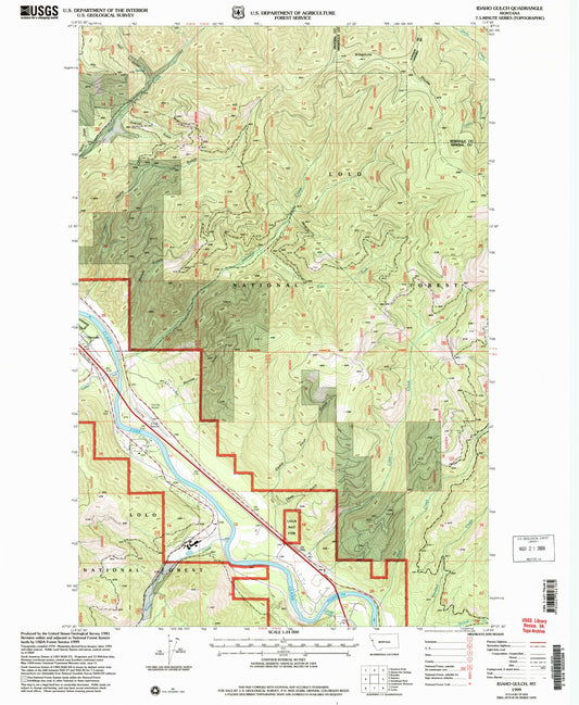 Classic USGS Idaho Gulch Montana 7.5'x7.5' Topo Map Image