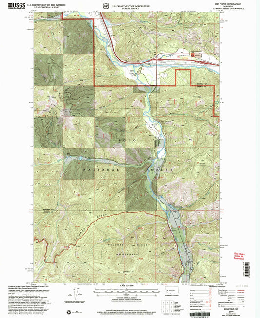 Classic USGS Iris Point Montana 7.5'x7.5' Topo Map Image
