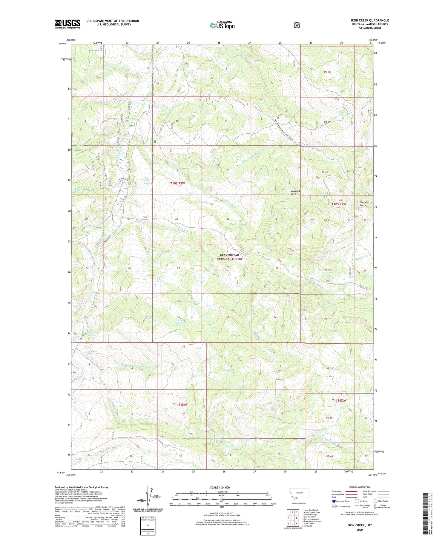 Iron Creek Montana US Topo Map Image