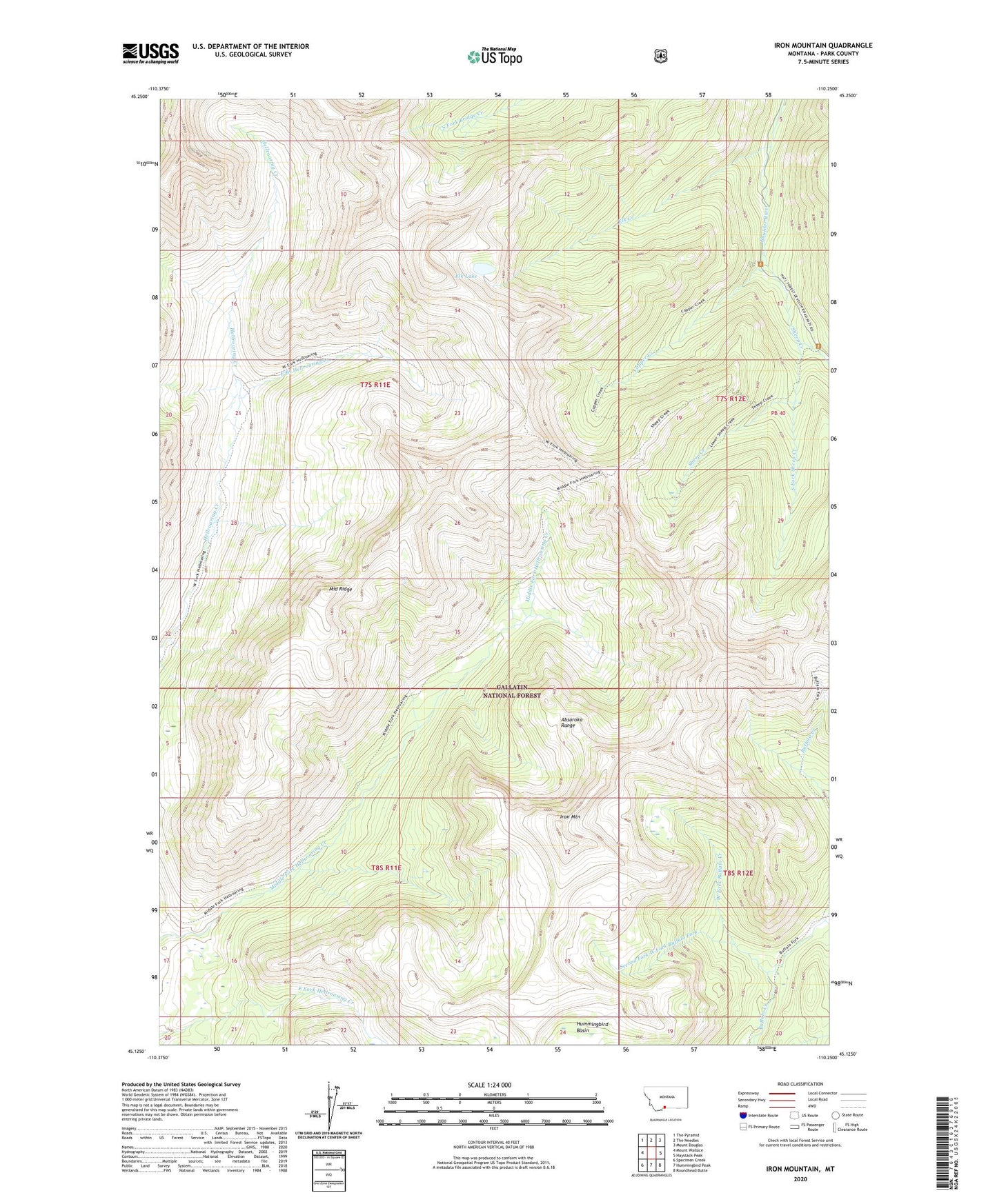 Iron Mountain Montana US Topo Map Image