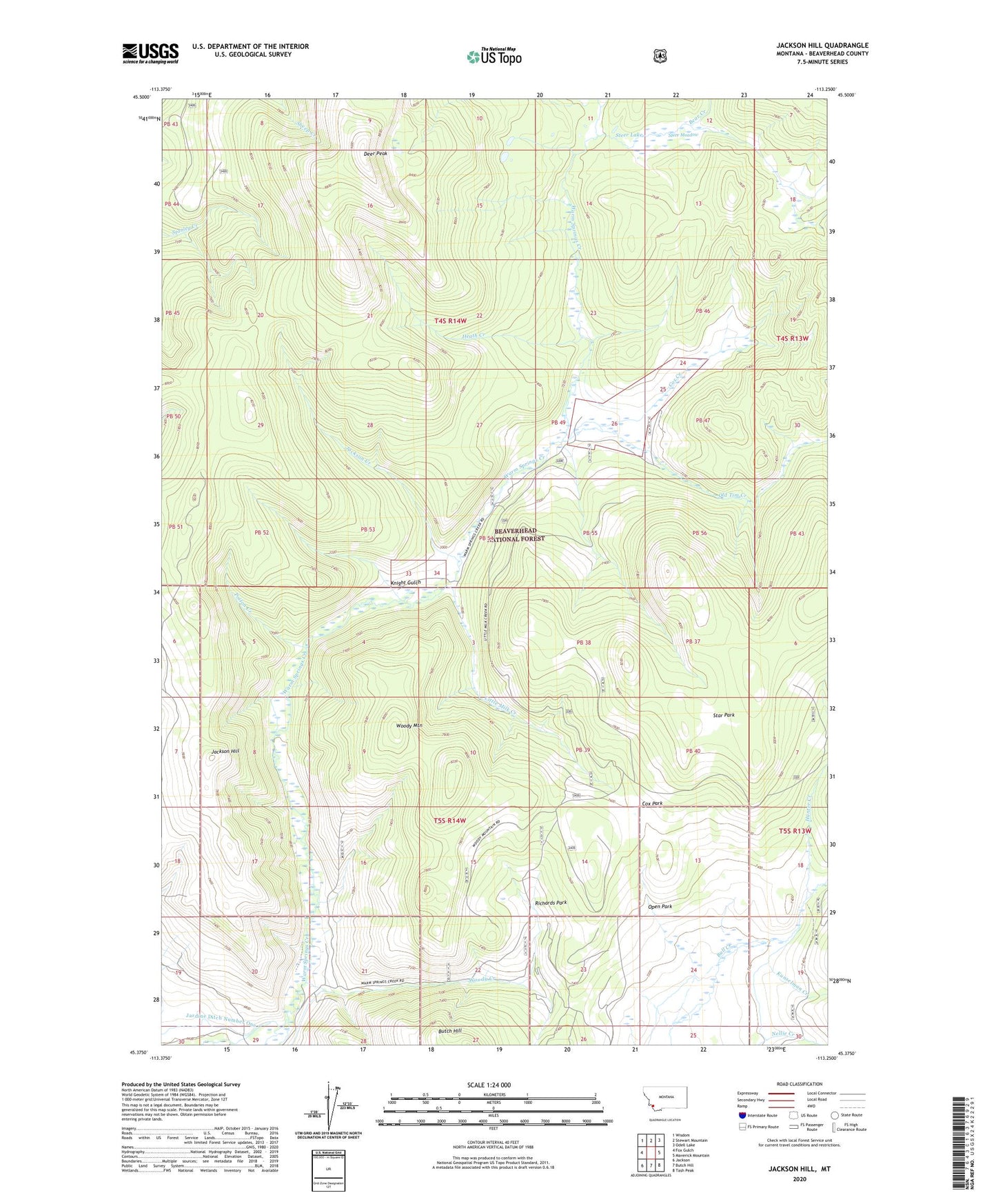 Jackson Hill Montana US Topo Map Image