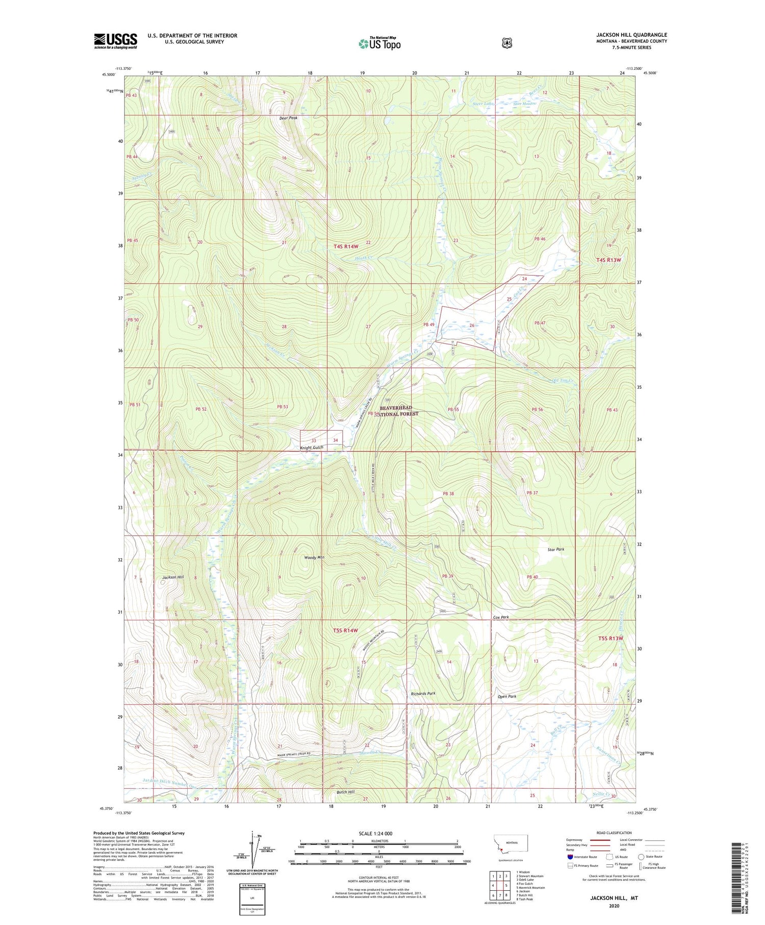 Jackson Hill Montana US Topo Map Image