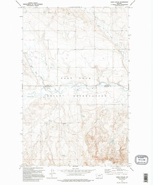 Classic USGS Jakes Coulee Montana 7.5'x7.5' Topo Map Image