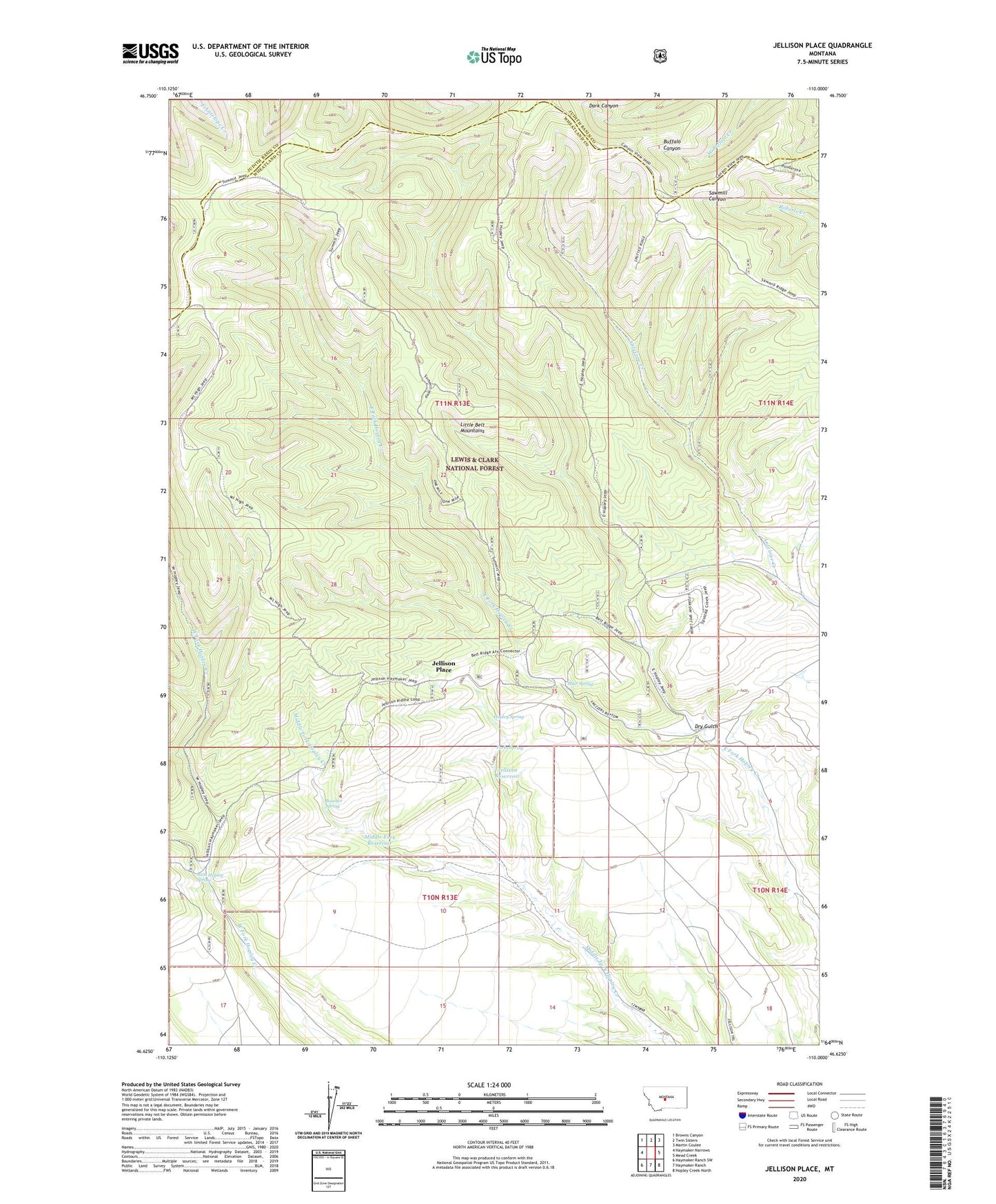Jellison Place Montana US Topo Map Image