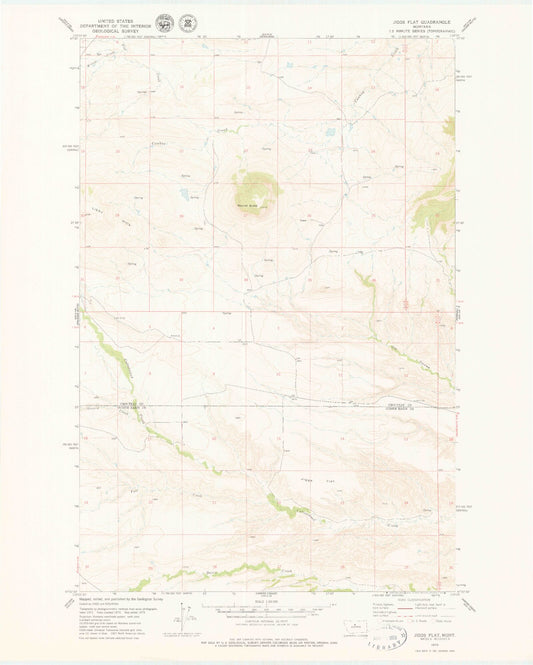 Classic USGS Jiggs Flat Montana 7.5'x7.5' Topo Map Image