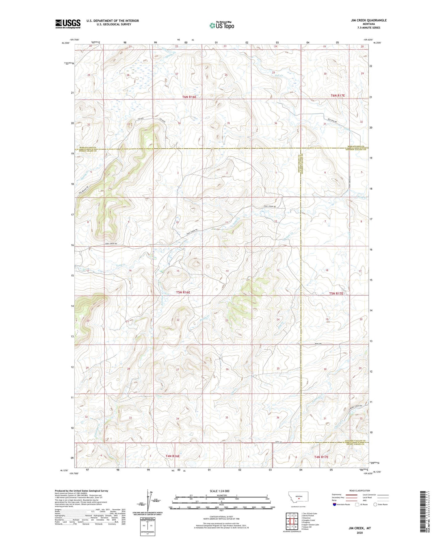 Jim Creek Montana US Topo Map Image
